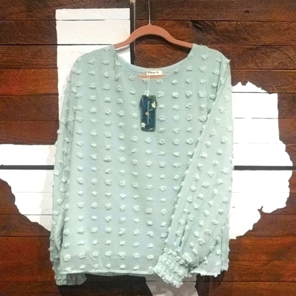 XL Mint Blooming Jelly Blouse